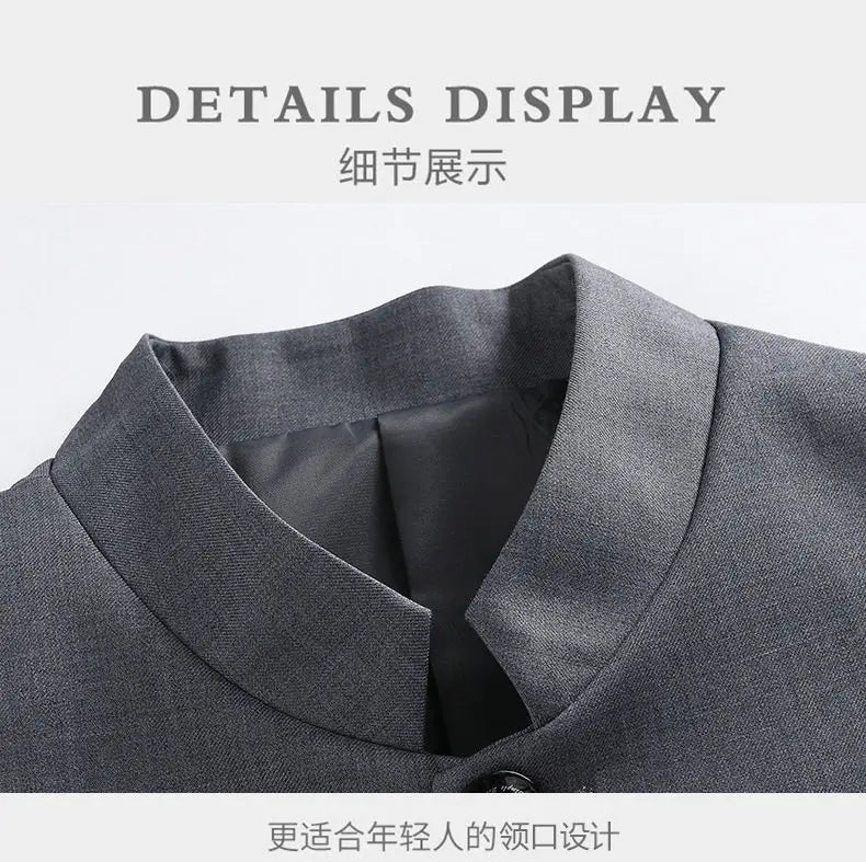 Blazer Men's Fashionable Business Zhongshan Suit Gentle Slimming, Gentleman's Casual Chinese Stand-up Collar, High-end Blazer