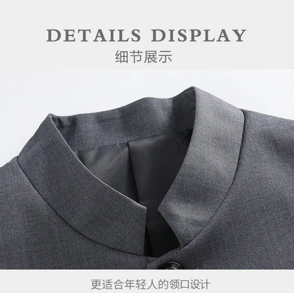 Blazer Men's Fashionable Business Zhongshan Suit Gentle Slimming, Gentleman's Casual Chinese Stand-up Collar, High-end Blazer