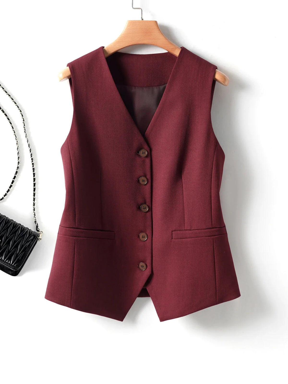 Single-Breasted Layered Suit Vest for Women Suitable for Spring and Autumn Can Be Worn as an Inner or Outer Layer Stylish Off