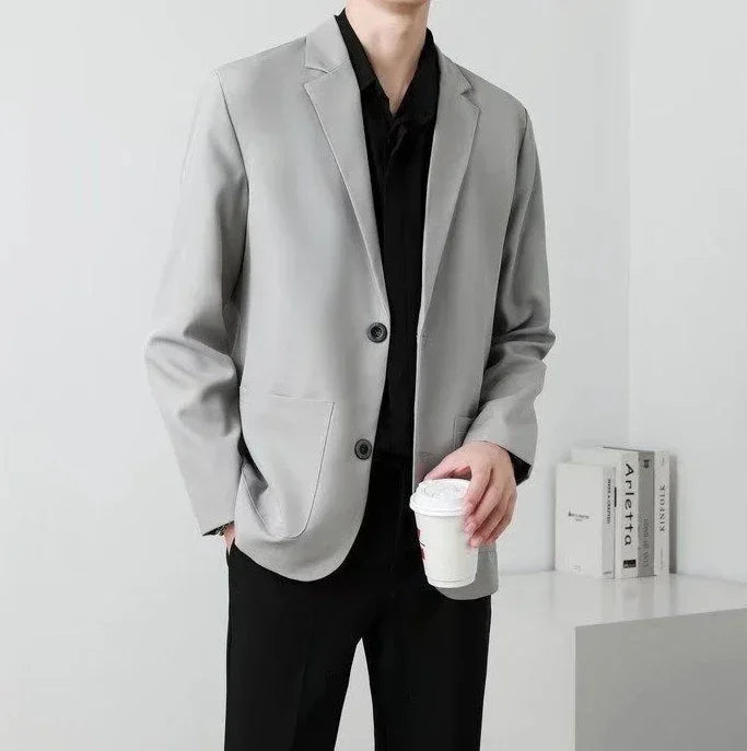 Men's Oversized Blazer Smart Casual Single Breasted Jacket for Business and Daily Wear