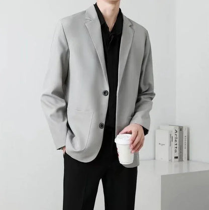 Men's Oversized Blazer Smart Casual Single Breasted Jacket for Business and Daily Wear