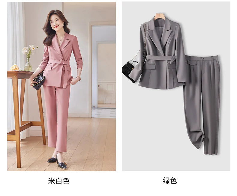 Professional Long-Sleeved Trouser Suits for Women, Fashionable Trousers, High Quality, Show, Elegant, New, Autumn and Winter