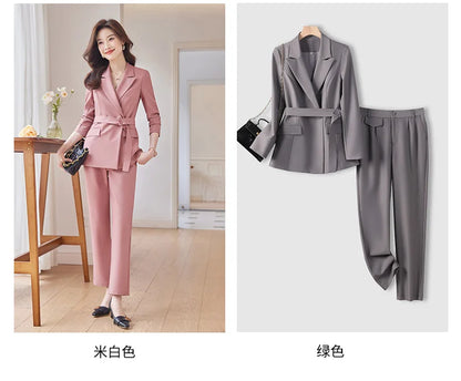 Professional Long-Sleeved Trouser Suits for Women, Fashionable Trousers, High Quality, Show, Elegant, New, Autumn and Winter