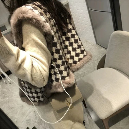 Korean Women Thousand Bird Grid Vest Coat Spring Autumn Ladies Fashion Waistcoat Jacket 2025 Female Loose Sleeveless Top Outwear