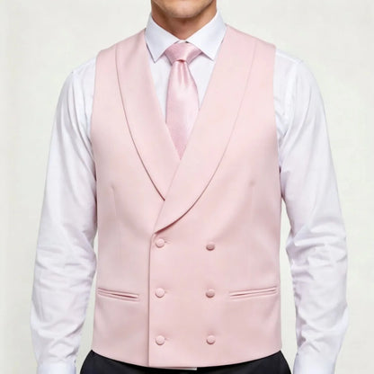 Men's Double Breasted Vest – Formal Lapel Waistcoat for Wedding & Business