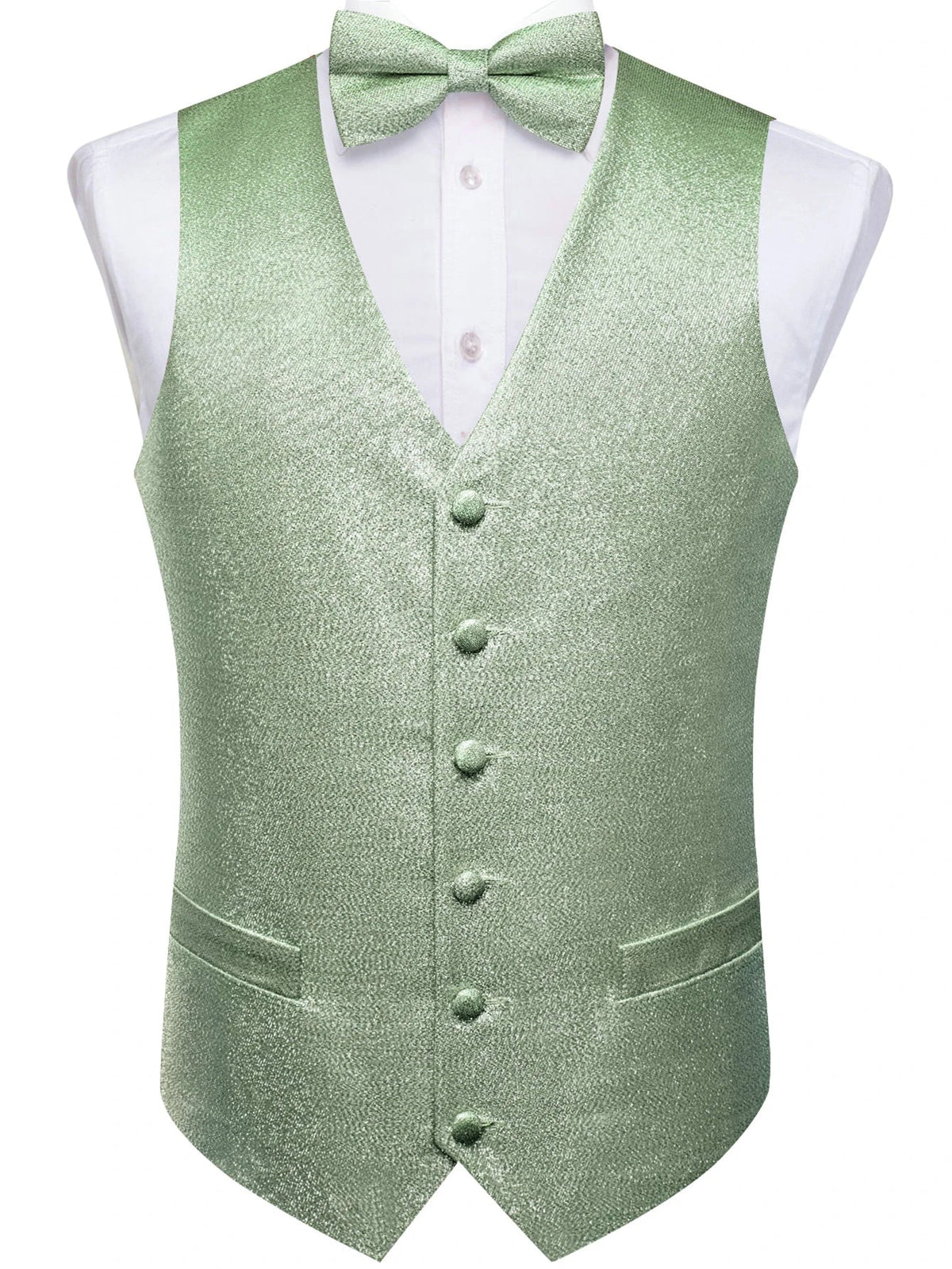 Men's Glitter Vest and Bow Tie Set – Slim Fit Formal Waistcoat for Weddings, Prom and Evening Occasions