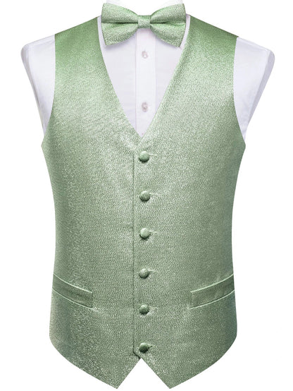 Men's Glitter Vest and Bow Tie Set – Slim Fit Formal Waistcoat for Weddings, Prom and Evening Occasions