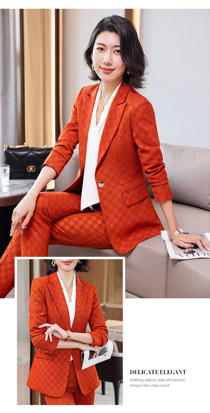 Fashionable professional business women's clothing, high-quality two-piece pants + blazer, elegant and charming2026