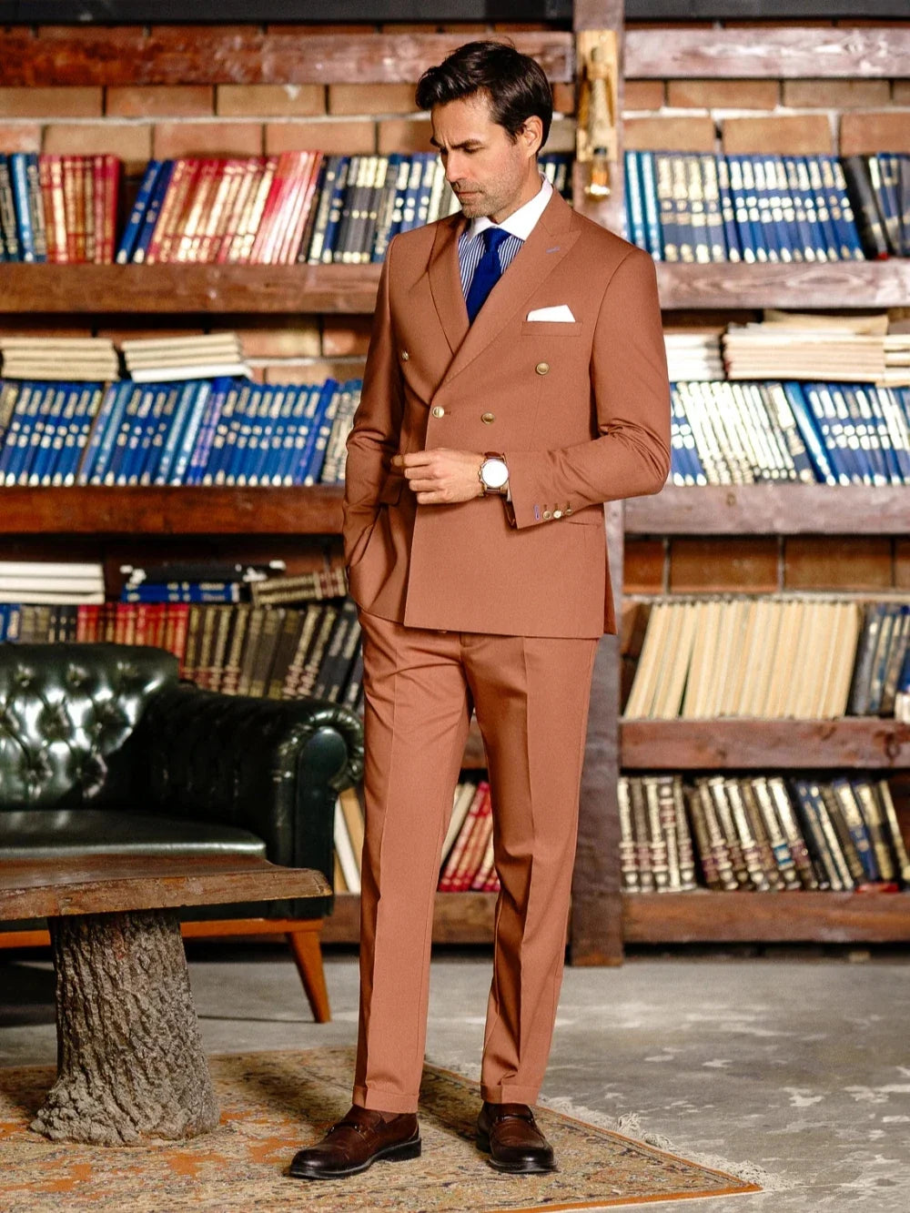 Modern Formal Slim Fit Suit Set 2 Pieces For Men Business Activities Customized Stylish Double Breasted Men's Tuxedo Party Prom