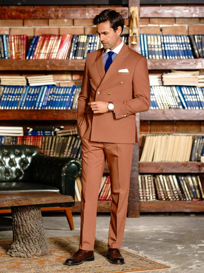 Modern Formal Slim Fit Suit Set 2 Pieces For Men Business Activities Customized Stylish Double Breasted Men's Tuxedo Party Prom