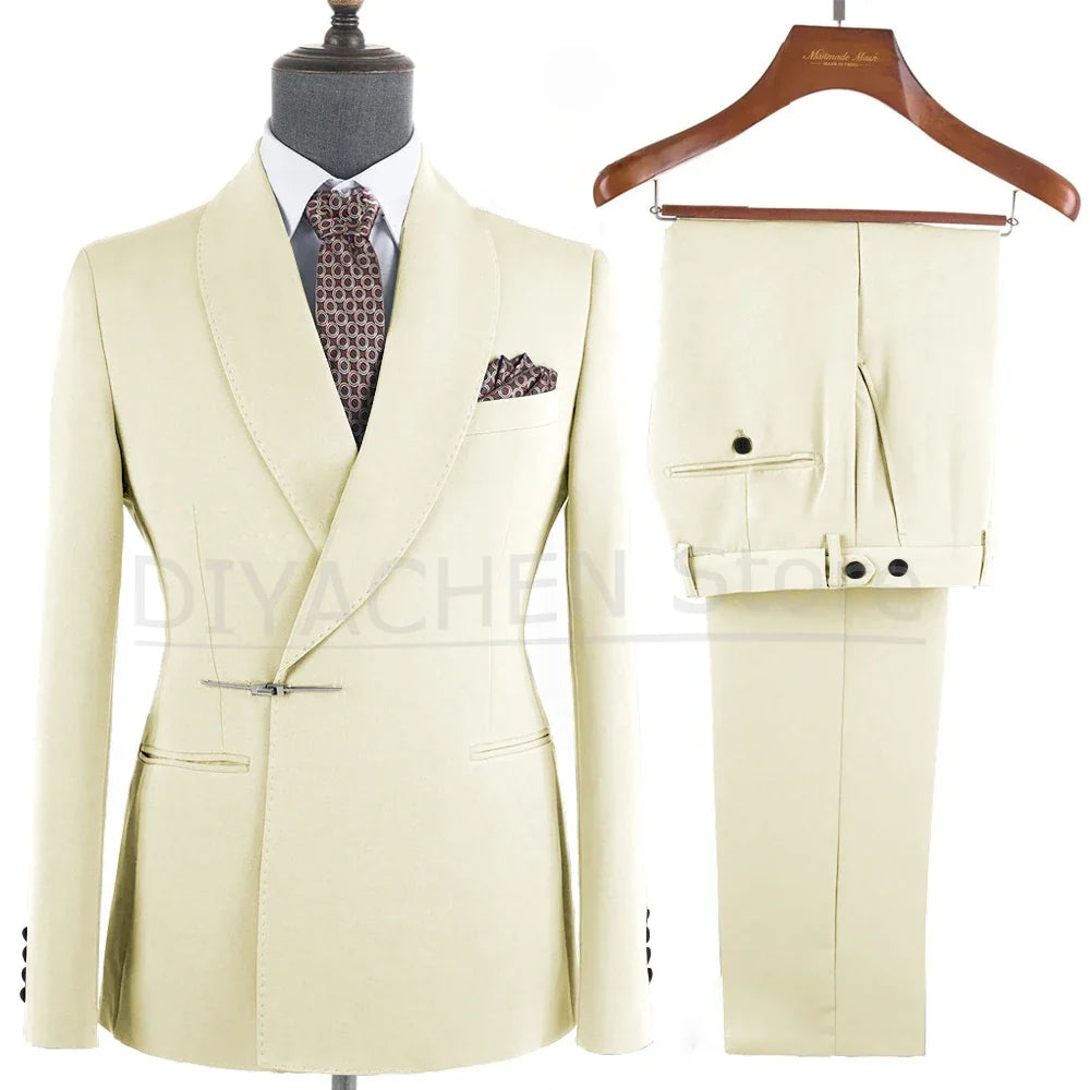 Ternos Masculino – Smoking Masculin à Revers Métalliques, Tissu Formel, Cigar Masculino