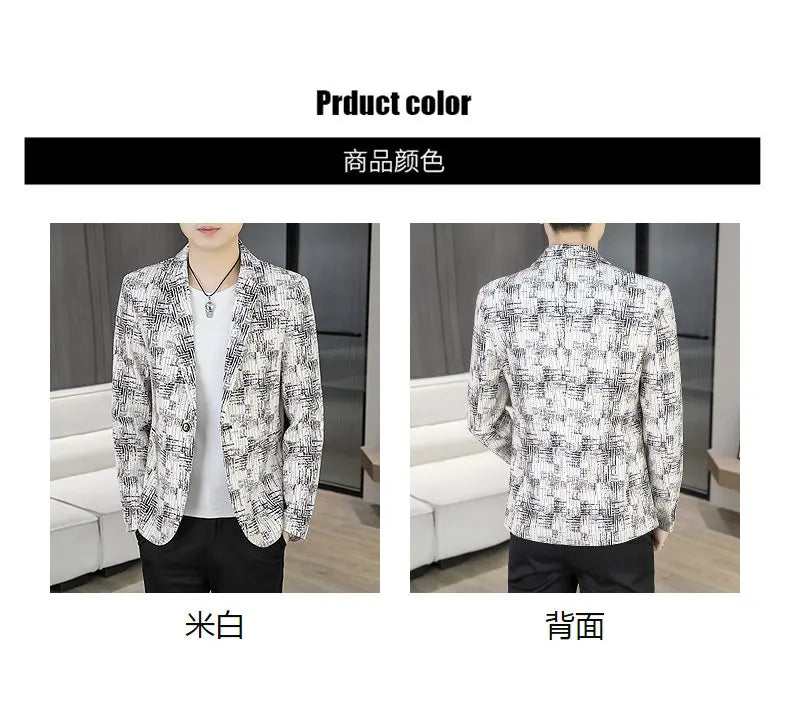 Blazer Men's Fashion Outdoor Travel Gentleman Wedding Slimming Business Versatile Trendy Casual Korean-style Formal Wear Blazer
