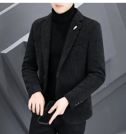 Blazer Autumn and Winter Men Fashionable Outdoor Wedding Slimming Business Casual Korean Version Golden Mink Velvet Girl Blazer