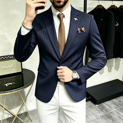Men's Double Breasted Blazer – Formal Wedding & Business Jacket