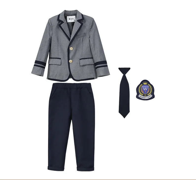 3-15T Children's School Uniform Boys Girls Graduation Event Performance Ceremony Kindergarten Costume Twins Birthday Party Dress