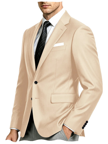 Men's Suit Jacket Single Button Slim Fit Notch Lapel for Wedding, Prom and Business