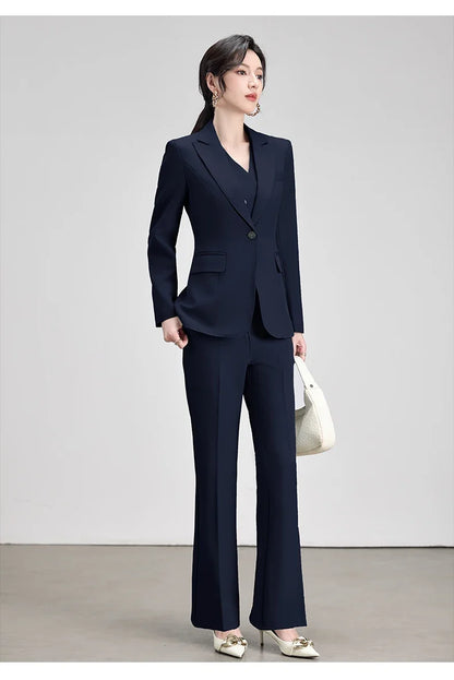 Office Lady Work Blazer Trousers Suits for Women Autumn New Business Chic Blazer and Pants Sets 2 Pieces Womens Outfit Pink