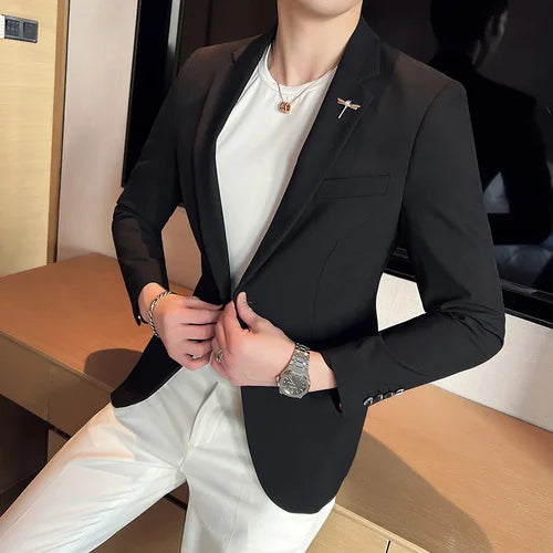 Men's Blazer Suit Jacket – Smart Casual & Business Style – 1 or 2 Button – Wedding & Party