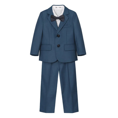 Gentleman Boys Suit Set Kids Blazer Vest Pants Bowtie 4Pieces Party Dress Suit Child's Formal Baptism Birthday Wedding Outfit