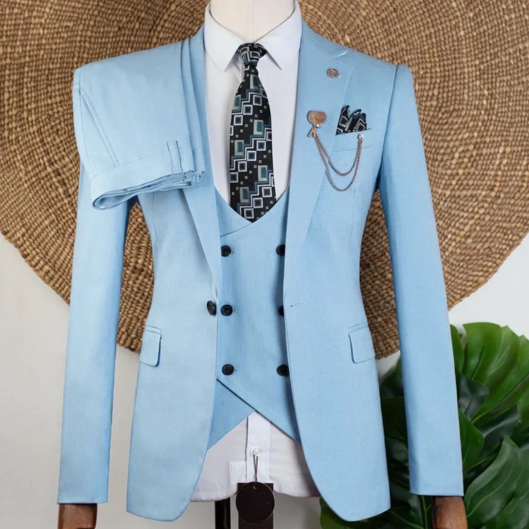 Men Suit Beige 3 Pieces Solid With Lapel For Wedding Groom Banquet Party Prom Business Work Office Daily Jacket Vest With Pants