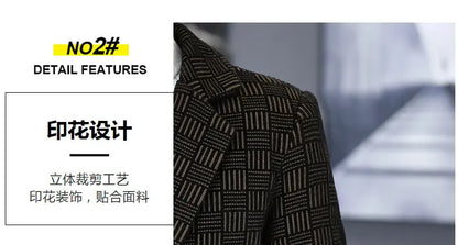 2026 Blazer Autumn and Winter Men's Fashion Outdoor Wedding Trend Slimming Business Casual Korean Version Thickened Warm Blazer