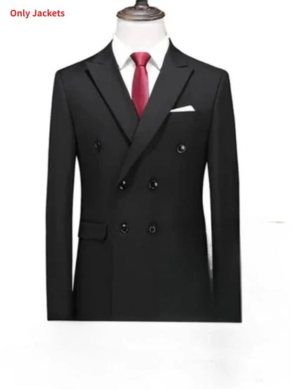 Costume Homme Slim Fit 2 Pièces Croisé, Ensemble Blazer & Pantalon pour Affaires, Mariage, Bal, Tuxedo