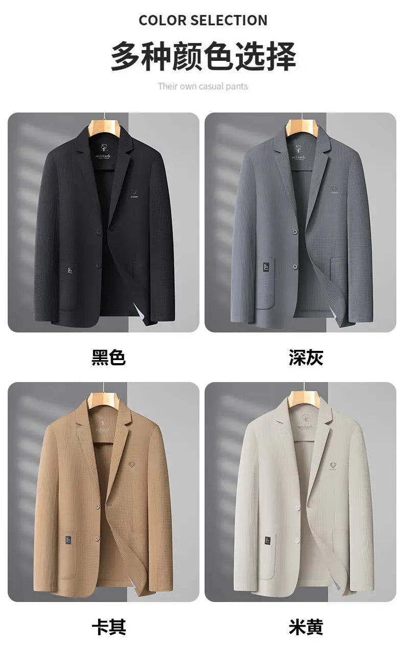 2026 New men fashion Sun Protection Clothing Trend Summer Men's Skin Clothing Solid Color blazer thin coat for male M-4XL