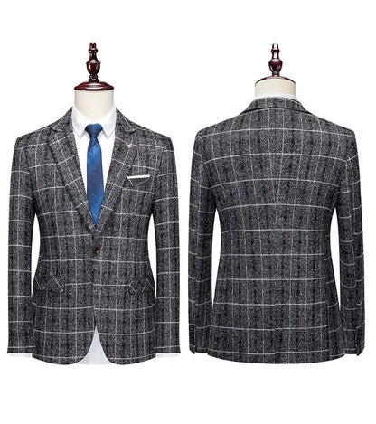 Men's 2025 Three-piece Suit Set One Button Fashion Wedding Business Casual Work Formal Vest Trousers M-5XL