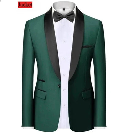 Men Formal Slim Fit Tuxedo Prom Suit Male Groom Wedding Blazers High Quality Groomsman Luxury Dress Business Banquet Party Suit