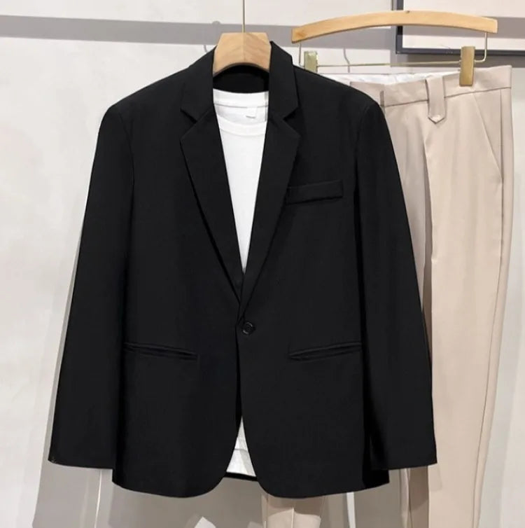 Men 2026 Korean Style Loose Blazer Spring Autumn Versatile Casual Suit Jacket Trendy Handsome Outerwear
