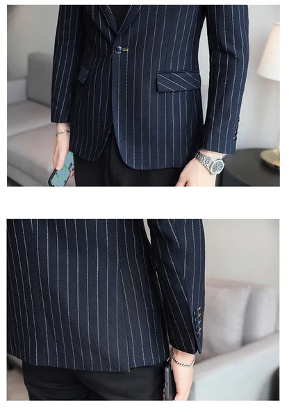2024 Slim Fit Men's Wedding Casual Suit High-End All-in-One Handsome Two Button Fashion Boutique Single West Coat S-5XL