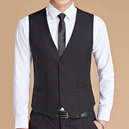 Men's Formal Vest Single Button Slim Fit Waistcoat for Business & Weddings