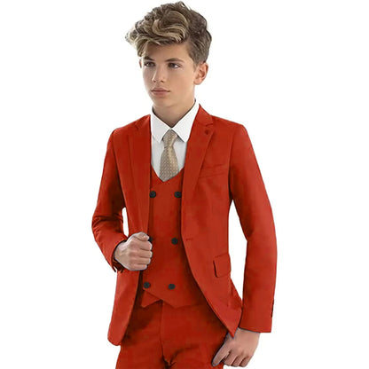 Christmas Party Fashion Green Suit Sets For Boys Piano Performance Formal Blazer Vest Pants 3 Pieces Evening Dinner Outfits