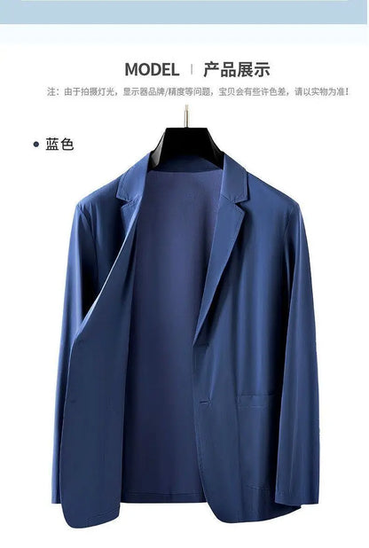 Summer Lightweight Sun Protection Blazer for Men - Stylish, Breathable, Casual, Icy Sensation, Lightweight, Silky Elastic Blazer