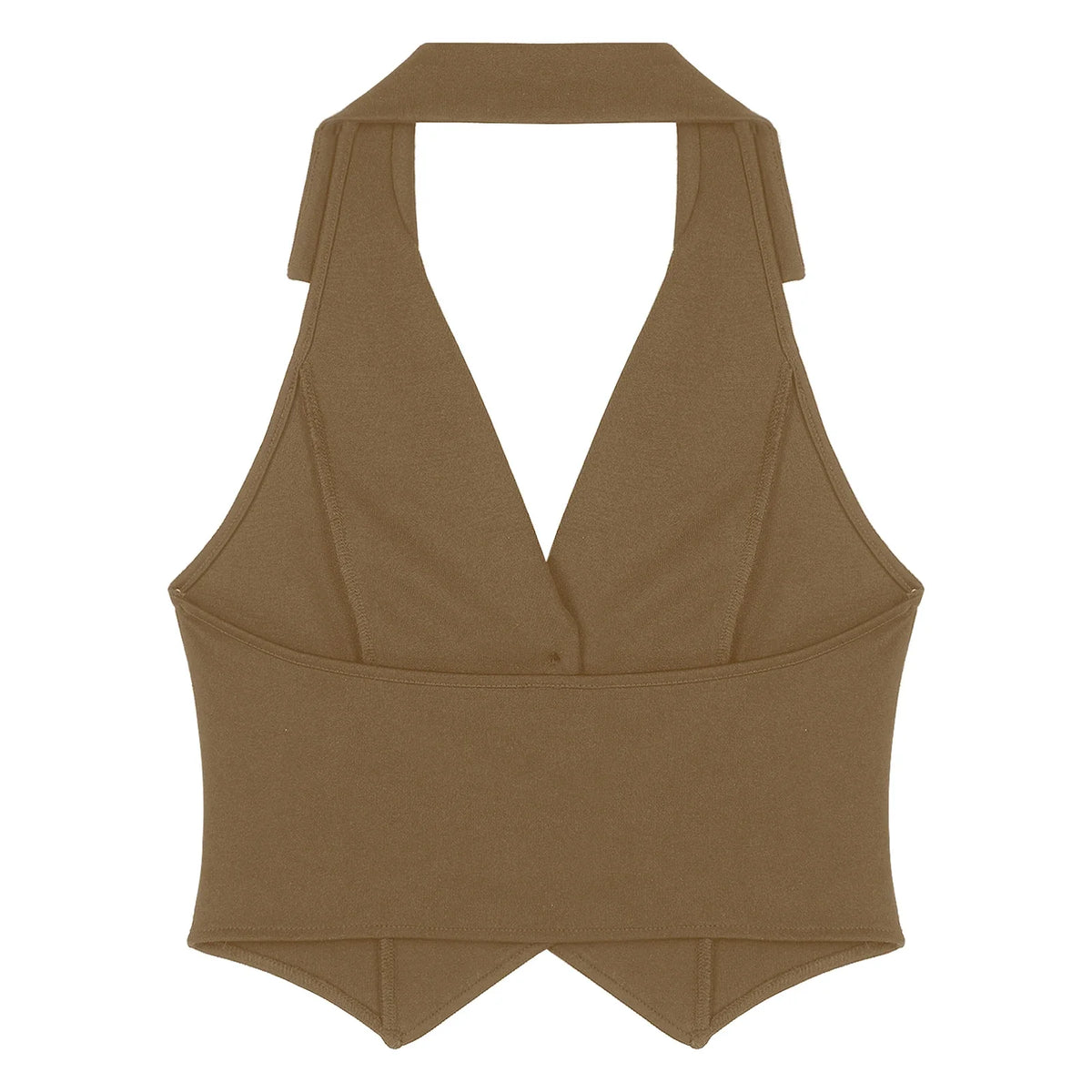 Women's Halter Sleeveless Vests V-Neck OL Work Wear Suits Waistcoat for Office Ladies Commuting Street Clothes Elegant Vest