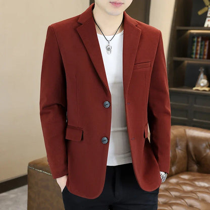 Blazer's New Men's Business Gentleman Korean-style Wedding Fashion Trendy Slimming Versatile High-end Casual Accessory Blazer