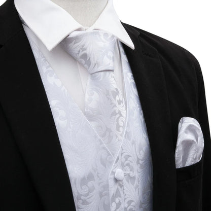 Men's Vest Paisley V-Neck Single Breasted Formal Waistcoat for Wedding Business Party
