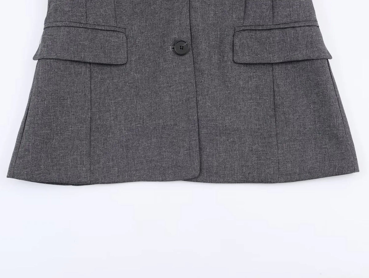 Woman Spring Fashion Casual Coats Solid Turn-Down Collar Long Sleeves Pockets Single Breasted Female Street Style Blazers
