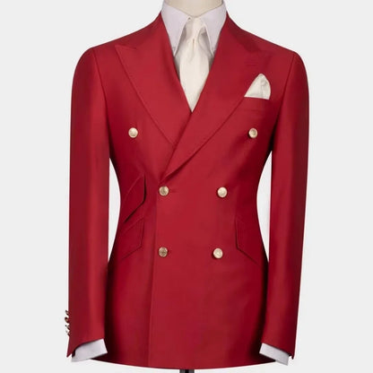 Formal Wedding Men Suit Jacket Slim Fit Peak Lapel Double Breasted Blazer Business One Coat Work Office Jacket for Party Prom