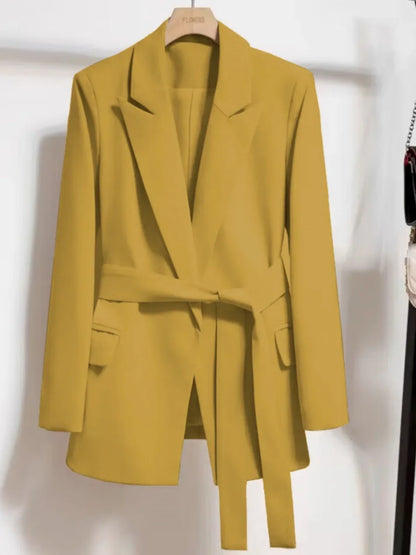 Women's Long Sleeved Lace-Up Blazer Loose Casual Top Korean Fashion Office Blazer Spring Autumn New