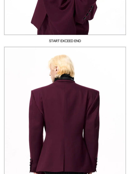 Luxury Social Clothes Men's Fashion Detachable Leather Neck Design Blazer Coat Men's 2025 Double Breasted Jacket JY4350