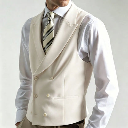 Men's Double Breasted Formal Vest – Tailored Waistcoat for Weddings & Business