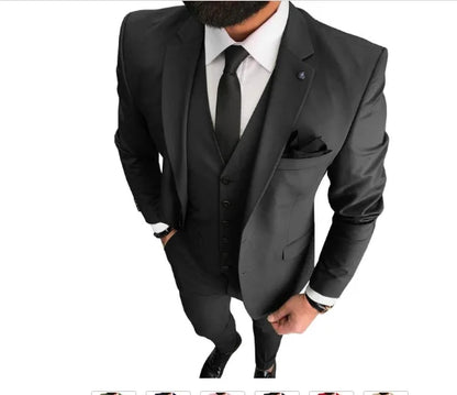 Tailor Made Red Men Wedding Suits Slim Fit Groom Prom Party Blazer Male Tuxedo Jacket+Pants+Vest Costume Marriage Homme Terno