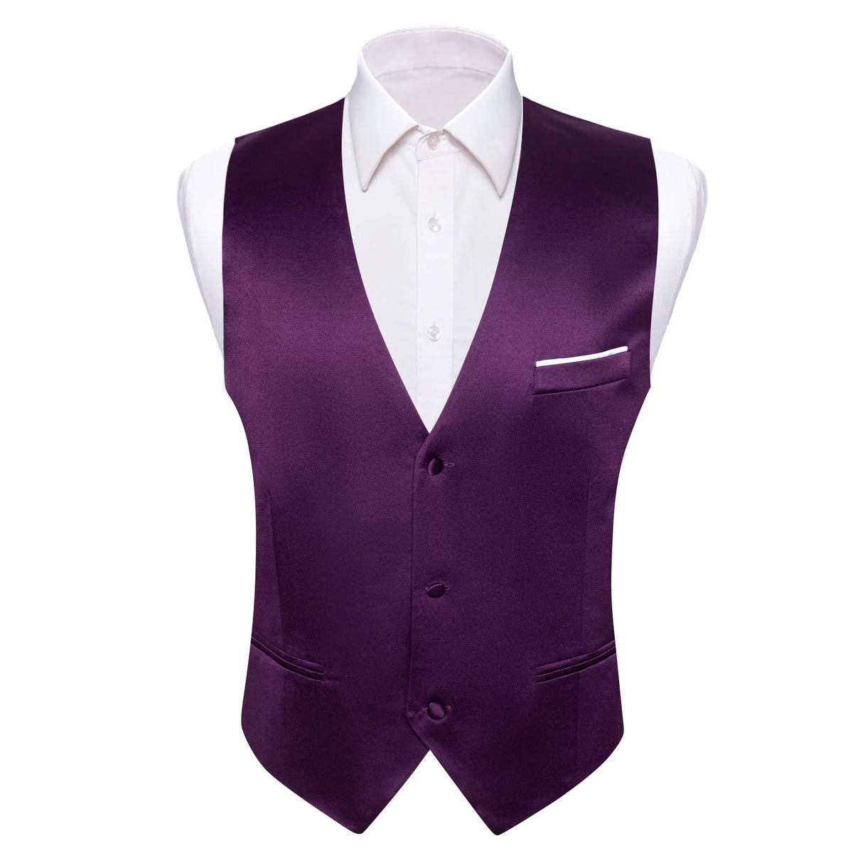 Men's Satin Vest Slim Fit Single-Breasted Waistcoat for Weddings and Formal Occasions