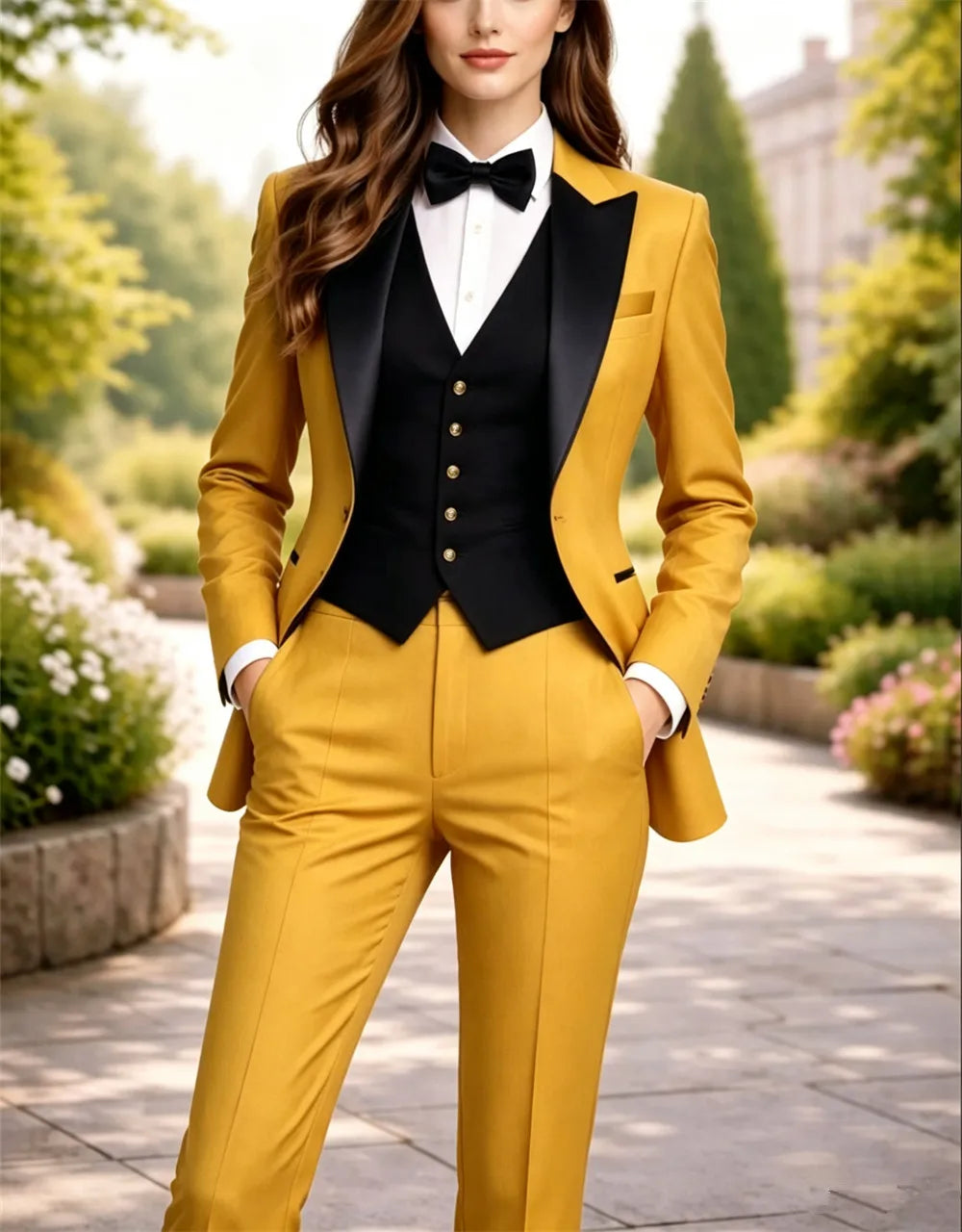 New Women's Suits 3 Pieces Official Event Wear Women's Tailored Blazer Set Formal Outfit (Jacket+Vest+Pants)