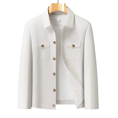 Outdoor Linen Men Jacket Fashionable and Casual for Camping, Fishing, Hiking, Driving and Photography Trips, Lightweight Jacket