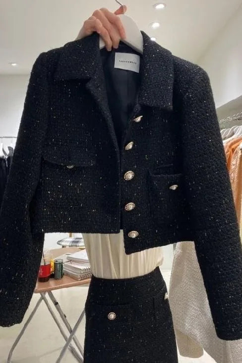Short Tailored Jacket Little Fragrance Style Loose Fashionable Spring Autumn New Korean Version Ladies' Premium Short Coat