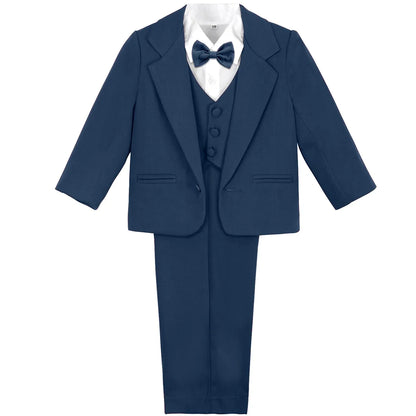 Baby Suit Toddler Tuxedo Infant Boy Tux Formal Wedding Birthday Gentleman Dress Ring Bearer Outfit Black 6 Months to 3 Years