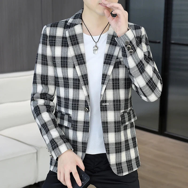 Blazer Men's Fashion Business Gentleman Groom Professional Gentleman Form-fitting Versatile Casual Formal Wear High-end Blazer