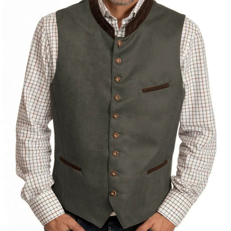 Men's Vest Single Breasted Formal Waistcoat for Wedding Banquet and Business